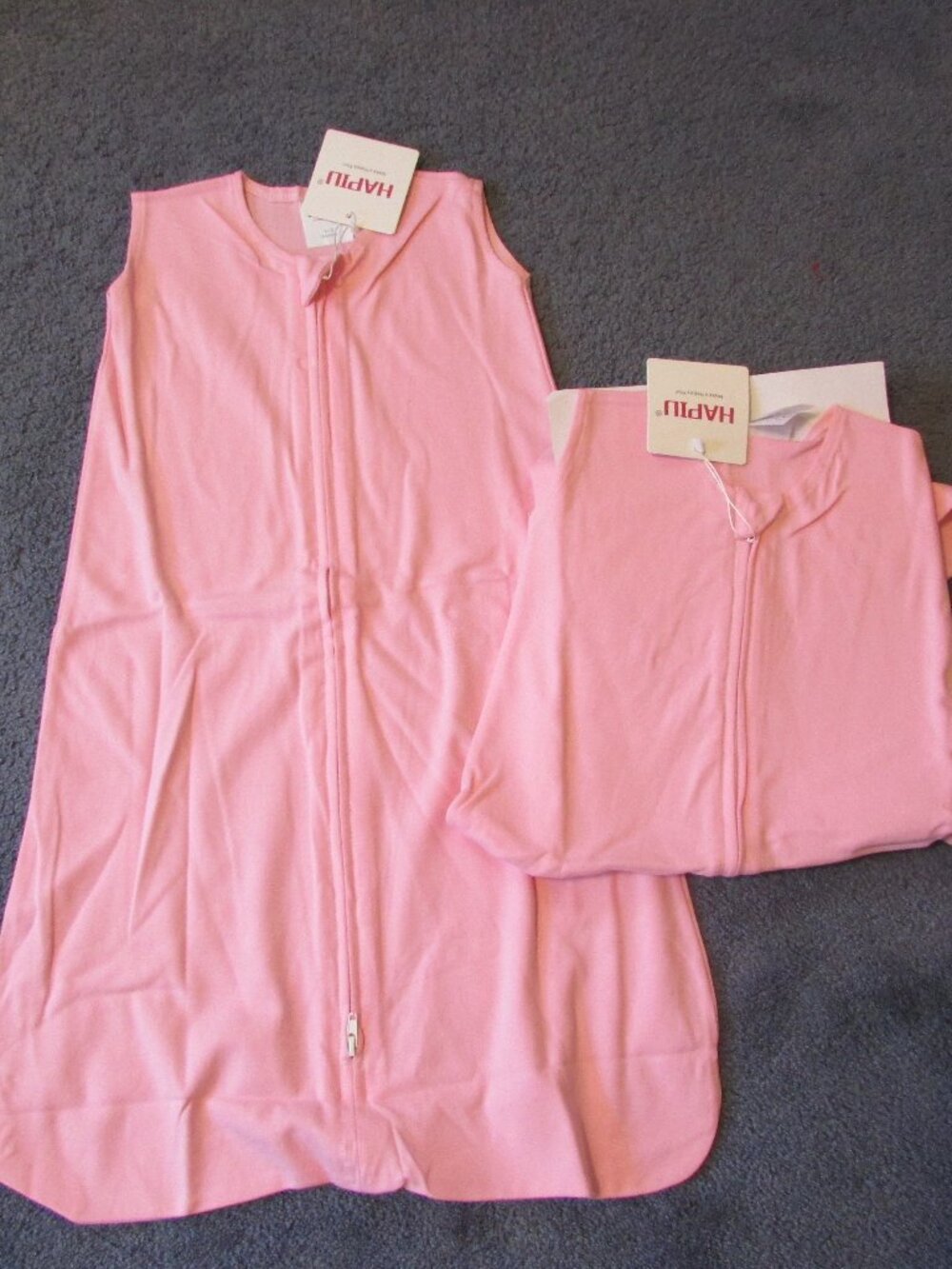 NWT HAPIU Pink Cotton 6-12 Months Set Of 2Baby Sleep Sack Wearable Blanket Warm